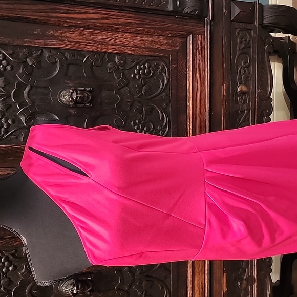 Pretty Garden Hot Pink One Shoulder Dress - Picture 2 of 6